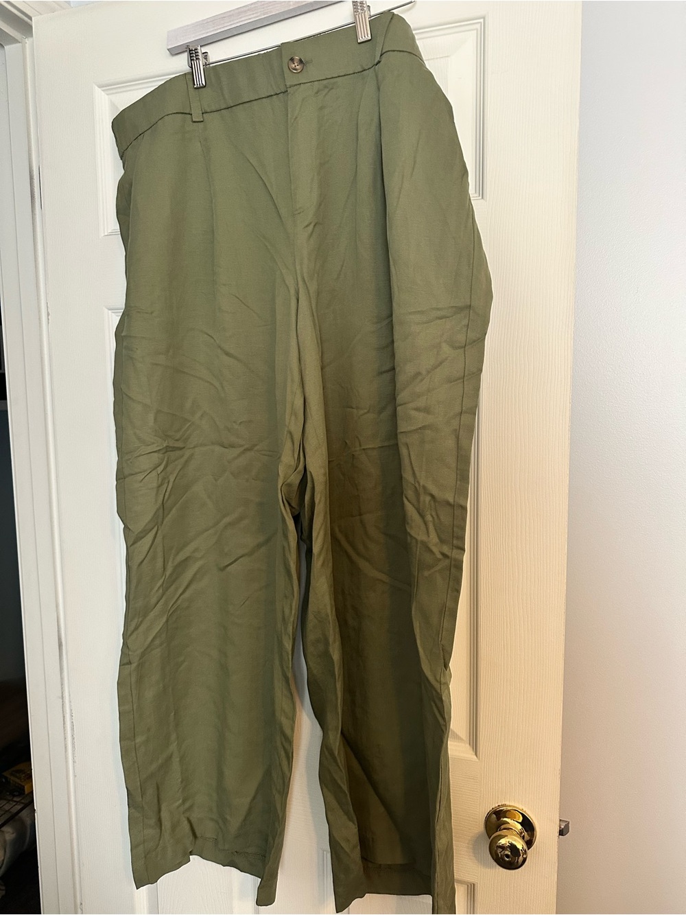 Torrid Linen Olive Green Casual Pants
